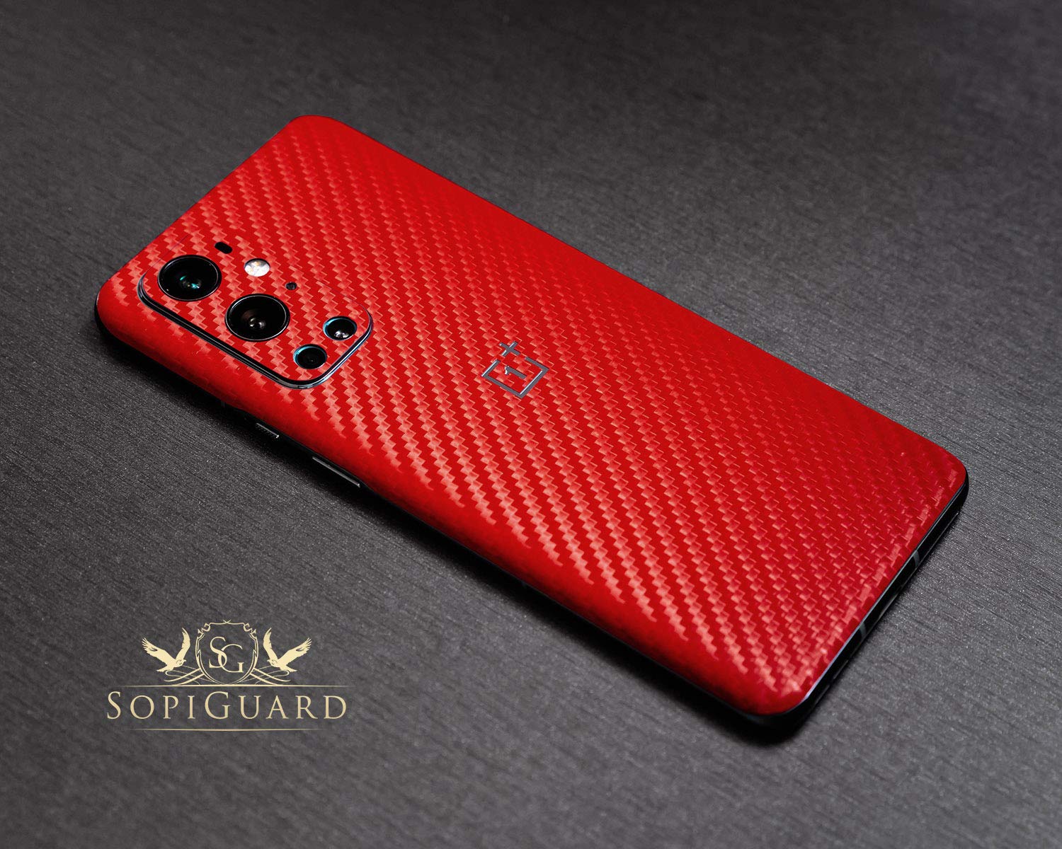 Sopiguard Sticker For Surface Duo Phone Edge To Edge Precision Vinyl Skin Wrap (Carbon Red)